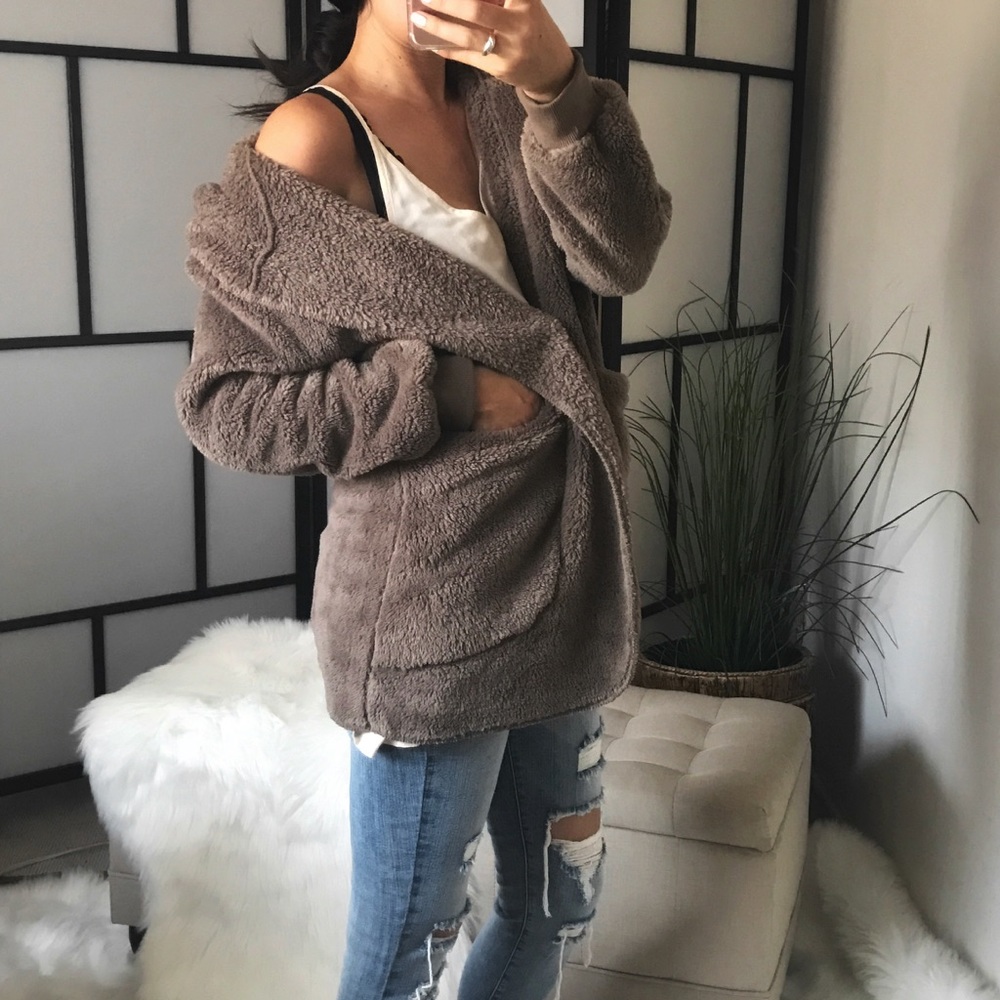 LAST 3️⃣Soft Plush Teddy Bear Faux Fur Hoodie Coat - Picture 6 of 8